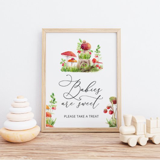 小さな野生のキノコのベビーは甘いポスター ポスター