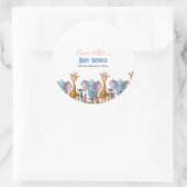 小さな野生のサファリそれは女の子の赤ちゃんシャワーだ ラウンドシール (バッグ)