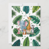 小さな野生のサファリそれは女の子の赤ちゃんシャワーだ 招待状 (裏面)