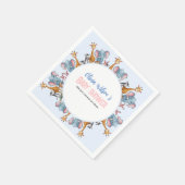 小さな野生のサファリ動物それは男の子のシャワー スタンダードカクテルナプキン (角)