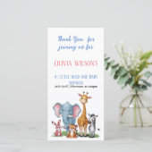 小さな野生のサファリ女の子の赤ちゃんシャワー サンキューカード (スタンド正面)