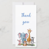 小さな野生のサファリ女の子の赤ちゃんシャワー サンキューカード (裏面)