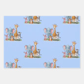 小さな野生のサファリ男の子のシャワー ラッピングペーパーシート (正面3)