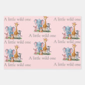 小さな野生のサファリ男の子のシャワー ラッピングペーパーシート (正面2)