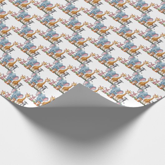 小さな野生のサファリ男の子のシャワー ラッピングペーパー (角)