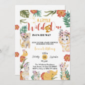 小さな野生のサファリ風の赤ちゃんシャワー 招待状 (正面/裏面)