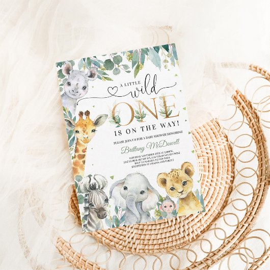 小さな野生のジャングルの少年の赤ちゃんシャワー 招待状