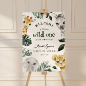 小さな野生のジャングルの赤ちゃんシャワー歓迎のサイン ポスター
