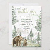 小さな野生のベビーは森のシャワーの招待状を持つ 招待状 (正面)