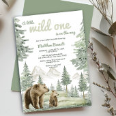 小さな野生のベビーは森のシャワーの招待状を持つ 招待状