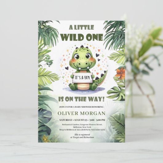 小さな野生のワニが途中の男の子 招待状 (スタンド正面)
