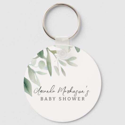 小さな野生の一象の赤ちゃんシャワーパーティー キーホルダー (裏面)