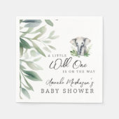 小さな野生の一象の赤ちゃんシャワーパーティー スタンダードカクテルナプキン (正面)