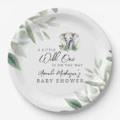小さな野生の一象の赤ちゃんシャワーパーティー ペーパープレート (正面)