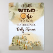 小さな野生の人が森の赤ん坊のシャワーを浴びる ポスター (正面)