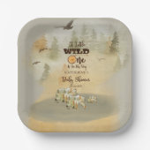 小さな野生の人が森の赤ん坊のシャワーテープを負担 ペーパープレート (正面)