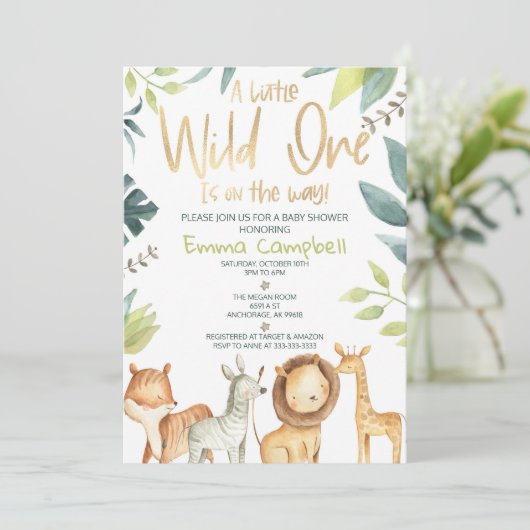 小さな野生の人は動物の赤ん坊のシャワーを途中にある 招待状 (スタンド正面)