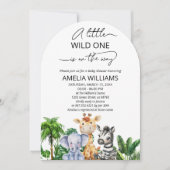 小さな野生の子ジャングルサファリベイビーシャワー 招待状 (正面)