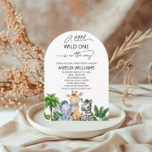 小さな野生の子ジャングルサファリベイビーシャワー 招待状