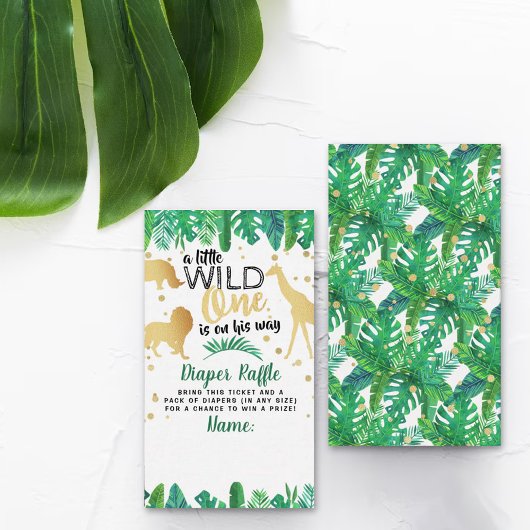 小さな野生の男の子のおむつラッフル エンクロージャーカード