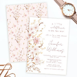 小さな野生の花かわいい赤ちゃん女の子シャワーの招待 招待状