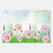 小さな野生の花が途中の赤ちゃんシャワーラッピング ラッピングペーパーシート (正面)