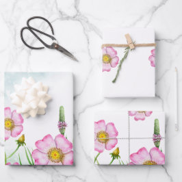 小さな野生の花が途中の赤ちゃんシャワーラッピング ラッピングペーパーシート