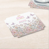 小さな野生の花が開花の赤ちゃんシャワー中 ペーパーコースター (アングル)