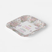 小さな野生の花が開花の赤ちゃんシャワー中 ペーパープレート (傾斜あり)