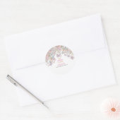 小さな野生の花が開花の赤ちゃんシャワー中 ラウンドシール (封筒)