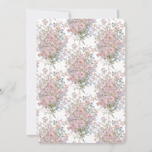 小さな野生の花が開花の赤ちゃんシャワー中 招待状 (裏面)