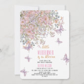 小さな野生の花が開花の赤ちゃんシャワー中 招待状 (正面)