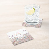 小さな野生の花が開花の赤ちゃんシャワー#2 スクエアペーパーコースター (インサイチュ)