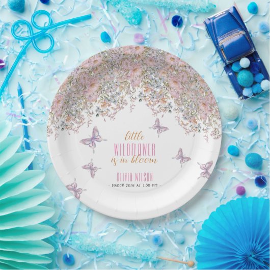 小さな野生の花が開花の赤ちゃんシャワー#2 ペーパープレート (パーティー)