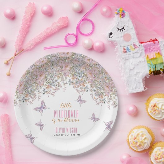 小さな野生の花が開花の赤ちゃんシャワー#2 ペーパープレート (パーティー)