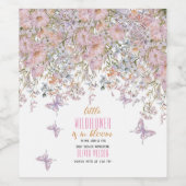 小さな野生の花が開花の赤ちゃんシャワー#2 ワインラベル (シングルラベル)