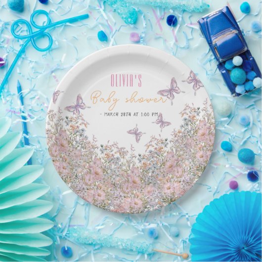 小さな野生の花が開花の赤ちゃんシャワー#4 ペーパープレート (パーティー)