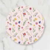 小さな野生の花のフローラピンクの女の子の赤ちゃんシャワー フェイバータグ (裏面)