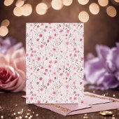 小さな野生の花のフローラピンクの女の子の赤ちゃんシャワー 招待状