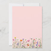 小さな野生の花のフローラピンクの赤ちゃんシャワー 招待状 (裏面)