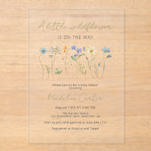 小さな野生の花のフローラ中性の赤ちゃんシャワー アクリル招待状 (正面)