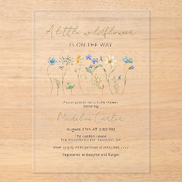 小さな野生の花のフローラ中性の赤ちゃんシャワー アクリル招待状
