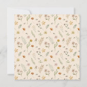 小さな野生の花のボホ ナチュラル テーマのベビーシャワー 招待状 (裏面)