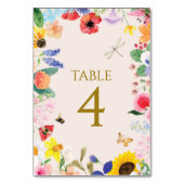 小さな野生の花のママへ蜂の赤ちゃんシャワー テーブルナンバー (裏面)