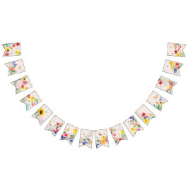 小さな野生の花のママへ蜂の赤ちゃんシャワー バンティングフラッグ