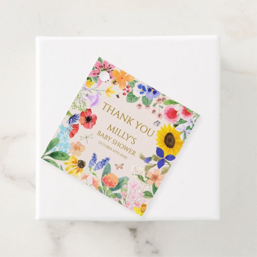 小さな野生の花のママへ蜂の赤ちゃんシャワー フェイバータグ (インサイチュ)