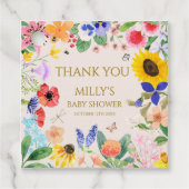 小さな野生の花のママへ蜂の赤ちゃんシャワー フェイバータグ (正面)