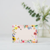 小さな野生の花のママへ蜂の赤ちゃんシャワー プレイスカード (スタンド正面)
