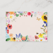 小さな野生の花のママへ蜂の赤ちゃんシャワー プレイスカード (裏面)