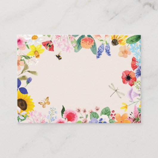 小さな野生の花のママへ蜂の赤ちゃんシャワー プレイスカード (正面)